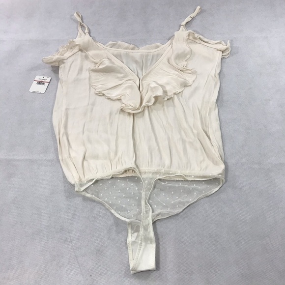 Free People Not Tired Thong Bodysuit Ivory NWT XS - Picture 4 of 8